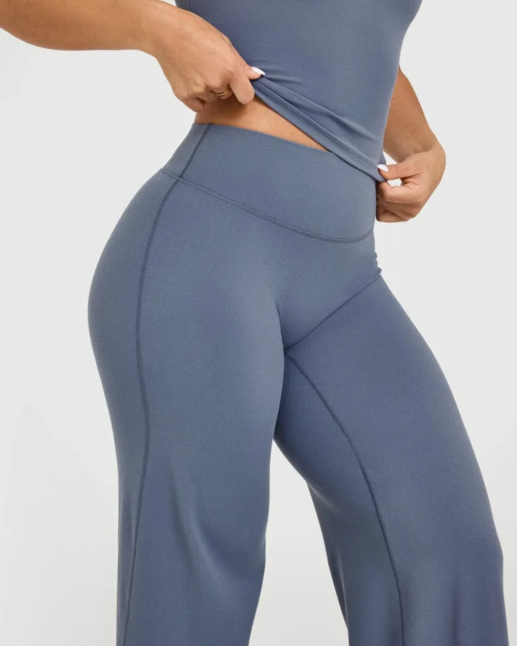 NCLAGEN Straight-Leg Pants Ultra Soft Butter Fabric Women's Mid-Waist Yoga Pants GYM Naked Feel Pilates Running Sport Trousers