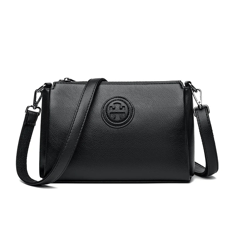 Versatile PU Crossbody Bag for Women Stylish High Quality Brand Design Zipper Solid Color Pattern Casual Daily Use Shoulder Bag