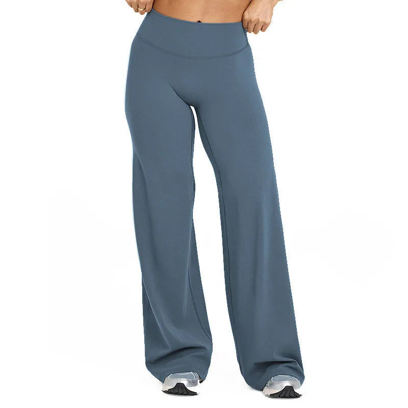 NCLAGEN Straight-Leg Pants Ultra Soft Butter Fabric Women's Mid-Waist Yoga Pants GYM Naked Feel Pilates Running Sport Trousers
