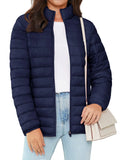 TACVASEN Full Zip Up Puffer Jacket Womens Winter Lightweight Quilted Down Warm Coats Casual Windbreaker Oversize Outwear Outdoor