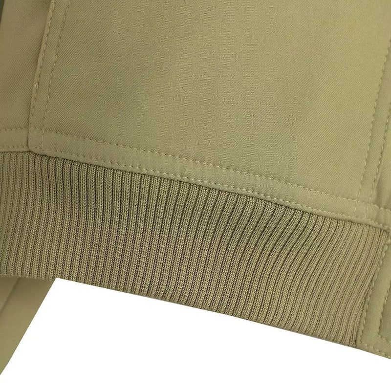 Women Fashion With Pockets Bomber Jacket Coats Vintage Long Sleeve Front Button Casual Female Outerwear Chic Tops
