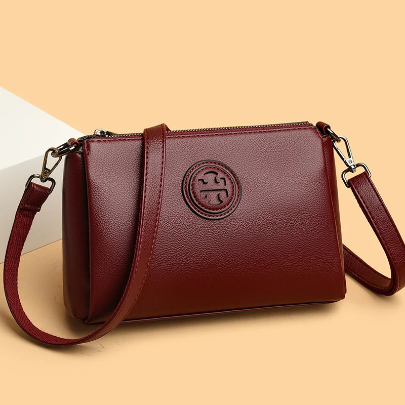 Versatile PU Crossbody Bag for Women Stylish High Quality Brand Design Zipper Solid Color Pattern Casual Daily Use Shoulder Bag